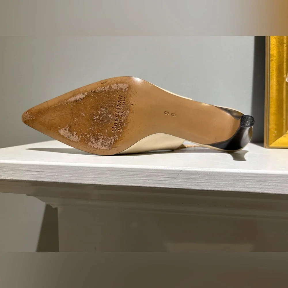 Cole Haan Cream Slingback Heels - Picture 7 of 15